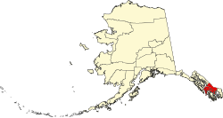 map of Alaska highlighting Wrangell-Petersburg Census Area