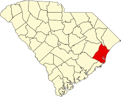 map of South Carolina highlighting Georgetown County
