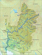 Scottsdale en un mapa del río Colorado