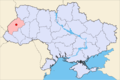 English: Map of Lviv Oblast with the city of Lviv.