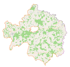 Mapa konturowa powiatu bialskiego, blisko centrum na lewo znajduje się punkt z opisem „Witoroż”
