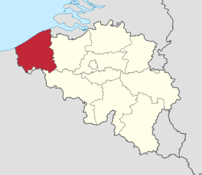 Kart over Vest-Flandern