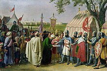 Caminade Count of Tripoli accepting the surrender of the city of Tyre in 1124.jpg