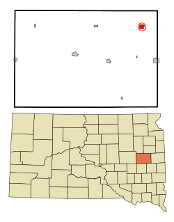 Location in Kingsbury County and the state of South Dakota