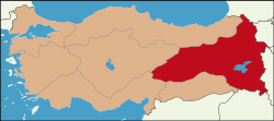 Lokasyon ng Silangang Rehiyon ng Anatolia