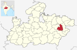 Location of Umaria district in Madhya Pradeshक अवस्थिति