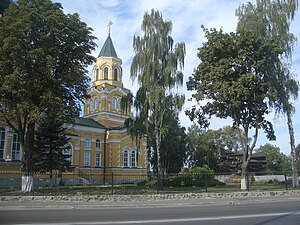 Покровська церква (ПЦУ) і меморіал воїнів Другої світової війни у Нових Петрівцях.