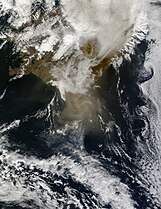Grímsvötn 2011 eruption from space