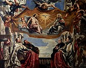 Гильермо и Винченцо Гонзага с семейством поклоняются Святой Троице. 1605, масло, холст. 185 × 462 см. Мантуя, Музей герцогского дворца