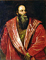 Portrait of Pietro Aretino label QS:Len,"Portrait of Pietro Aretino" label QS:Lpl,"Portret Pietra Aretina" 1545