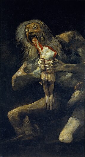 Saturn Devouring his Son by Francisco Goya - Between 1819 and 1823.