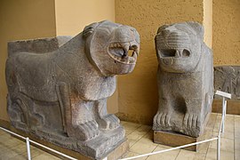 Lions gardiens de portes. Zincirli, ancienne Sam'al, Pergamon Museum.