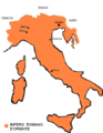 L'Italie justinienne, érigée en 567 en Exarchat.