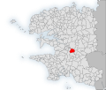 Carte de localisation de la commune de Gouézec au sein du département du Finistère