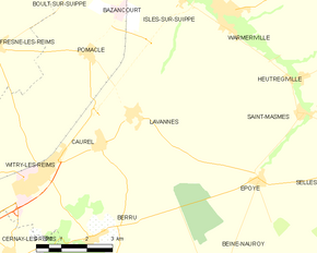 Poziția localității Lavannes