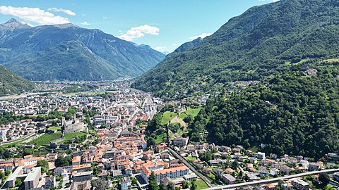 valley of Ticino river, a view from Bellinzona
