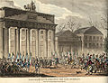Napoleon's Entry into the City of Berlin, by George Cruikshank, 1828