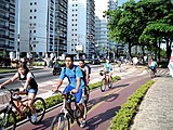 Jalur sepeda di Santos, Brasil