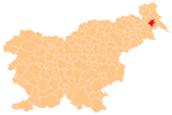 Karte von Slowenien, Position von Občina Beltinci hervorgehoben