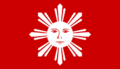 Bandeira adoptada polo Katipunan en 1887.