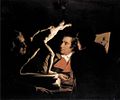 Три людини, що розглядають гладіатора при свічках (1765)