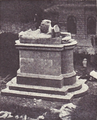 Az elpusztított Mária Terézia-szobor talapzata