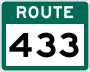 Route 433 marker