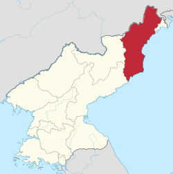 Location of North Hamgyong Province