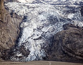 The same outlet glacier in 2011 after the eruptions