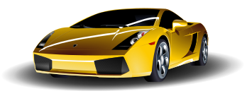La Lamborghini Gallardo. Mue par un moteur V10 de 5,0 L développant 520 ch, elle peut atteindre 100 km/h en 4 s et rouler à 309 km/h. (image vectorielle)