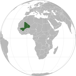 Lokasion ti  Mali  (berde)