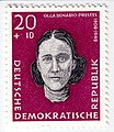 Selo postal da República Democrática Alemã com a efígie de Olga Benário Prestes (1959).