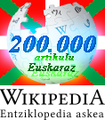Logotip dels 200.000 articles de la Wikipedia en basc, 2014