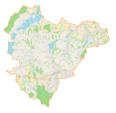 Mapa konturowa gminy Jasienica, w centrum znajduje się punkt z opisem „Międzyrzecze Górne”