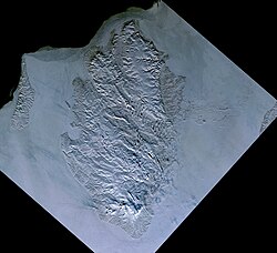 Nasa-Satellietbeeld van Kotelni-eiland