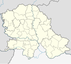 Mapa konturowa Wojwodiny, blisko centrum na lewo znajduje się punkt z opisem „Nowy Sad”
