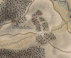 Badon în Harta Iosefină a Transilvaniei, secolul al XVIII-lea