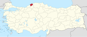 Location of Bartın Province in Turkey