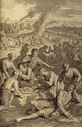 Plaie d'chés Israélites quant is ont mingé des carcaillous (illustracion des Figures d'el Bibe)