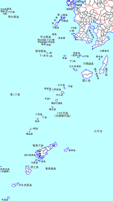 吐噶喇列島の位置（100x100内）