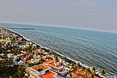 Pondicherry beach viewed from light house