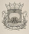 1854 depiction with the mural crown and the motto but without the chief