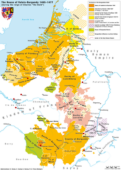 Burgundian an Netherlandish territories ruled bi Duke Charles the Bauld 1467–1477