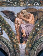 Cupid Pleads with Jupiter for Psyche label QS:Len,"Cupid Pleads with Jupiter for Psyche" label QS:Lpl,"Amor błaga Jowisza za Psyche"