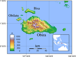 Kaart van Obi-eilanden