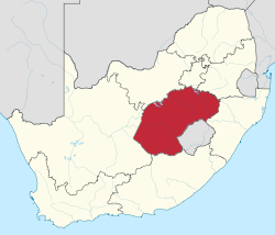 Özgür Devlet'in Güney Afrika'daki konumu