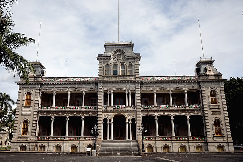 ʻIolani Palace A prime example of Hawaiian architecture - 1879.