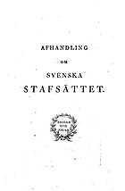C. G. Leopolds "Afhandling om svenska stafsättet" från 1801, ett betydelsefullt verk inom den svenska ortografin