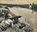 中日戰爭第二次長沙會戰中使用的九二式重機槍。1941年（昭和16年）9月 第四師團