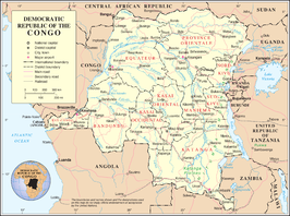 Kaart van Congo-Kinshasa